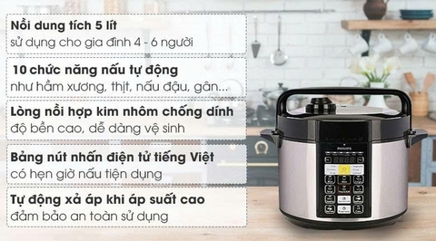 Nồi áp suất điện Philips 5 lít HD2136/66