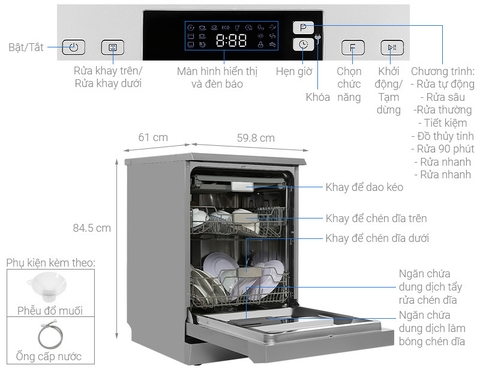 Máy rửa chén độc lập Hafele HDW-F60E (538.21.200)