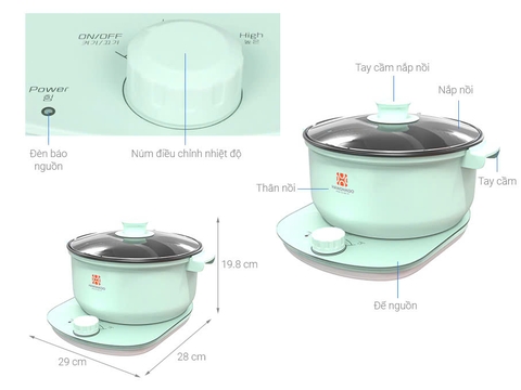 Nồi lẩu điện Hawonkoo HEH-100-GE 2.5 lít