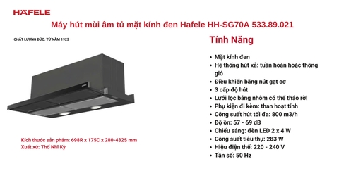 Máy hút mùi âm tủ Hafele HH-SG70A