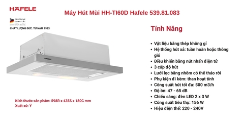 Máy hút mùi âm tủ Hafele HH-TI60D