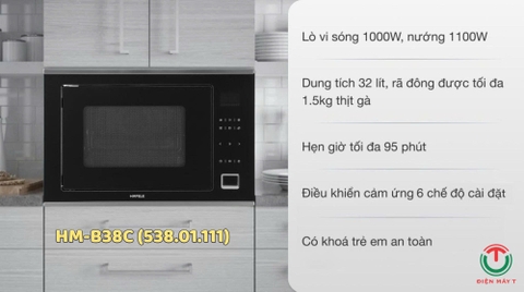 Lò vi sóng kết hợp nướng âm tủ 32lít Hafele HM-B38C