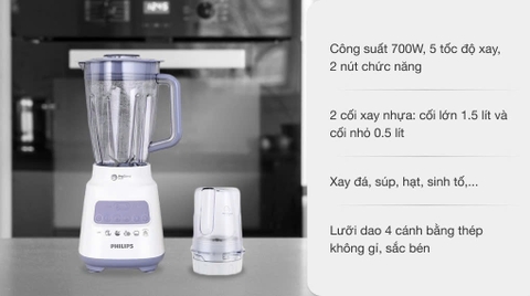 Máy xay đa năng 2 cối Philips HR2221