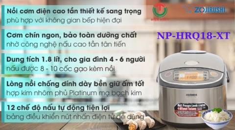 Nồi cơm điện cao tần Zojirushi 1.8 lít NP-HRQ18-XT