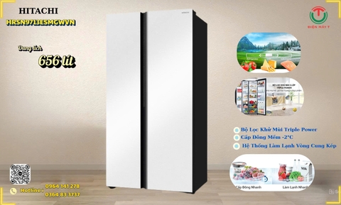 Tủ lạnh Hitachi Inverter 656 lít HRSN9713ESMGWVN