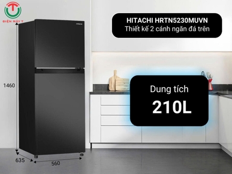 Tủ lạnh Hitachi Inverter 210 lít HRTN5230MUVN