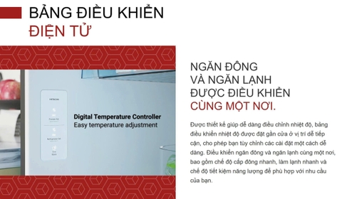 Tủ lạnh Hitachi Inverter 374 lít HRTN6408SAGBKVN