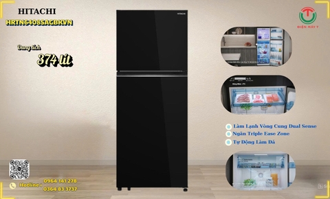 Tủ lạnh Hitachi Inverter 374 lít HRTN6408SAGBKVN