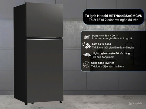 Tủ lạnh Hitachi Inverter 407 Lít HRTN6443SAGMGVN