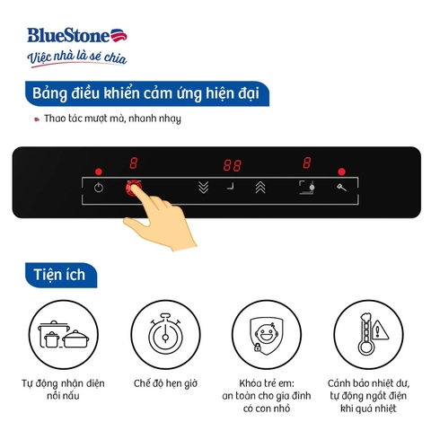 Bếp từ đôi lắp âm BlueStone ICB-6833