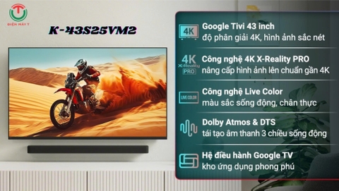 Google Tivi Sony 4K 43 inch K-43S25VM2