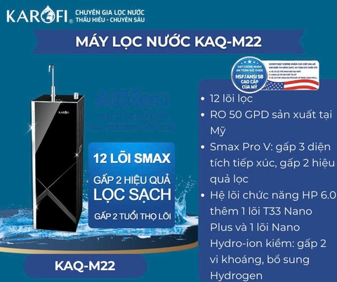 Máy lọc nước nóng lạnh Karofi KAQ-M22 - 12 lõi lọc
