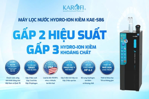 Máy lọc nước nóng lạnh Hydro-ion kiềm Karofi KAE-S86