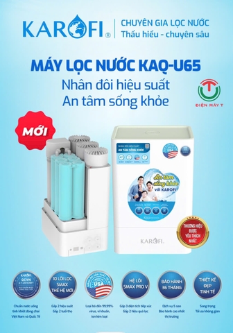 Máy lọc nước Karofi KAQ-U65 - 10 Lõi [ Mẫu Mới 2024 ]
