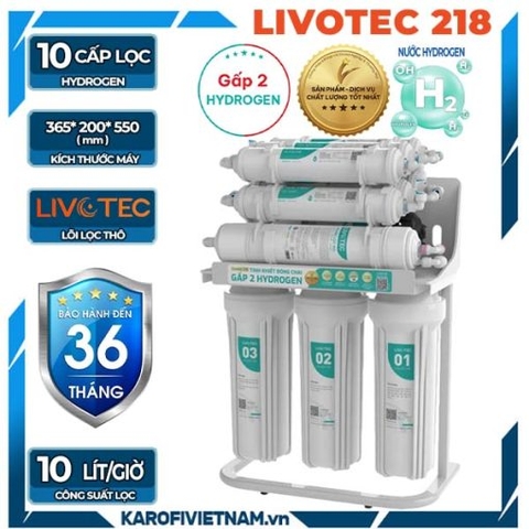 Máy lọc nước Karofi Livotec 218 - Hydrogen 10 Lõi Mới 2026