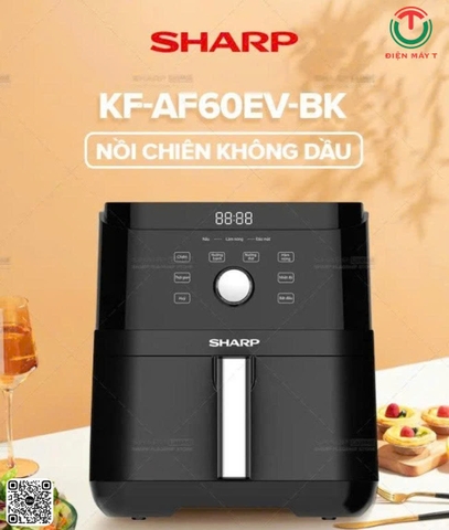 Nồi chiên không dầu Sharp KF-AF60EV-BK 6 lít