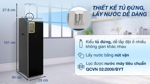 Máy lọc nước RO nóng nguội lạnh Hydrogen Kangaroo Sumire 12 lõi KG12A8