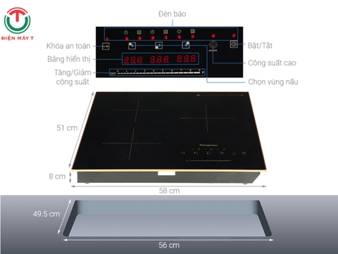 Bếp từ hồng ngoại 3 vùng nấu lắp âm Kangaroo KG446i