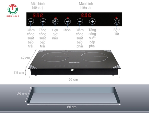 Bếp từ đôi lắp âm Kangaroo KG498N