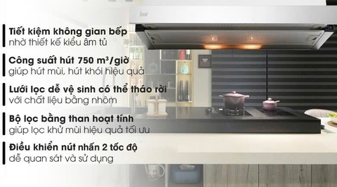 Máy hút mùi âm tủ Kangaroo KG70BH1 - Hàng chính hãng