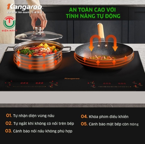 Bếp từ đôi lắp âm Kangaroo KG858i