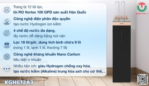 Máy lọc nước Hydrogen ion kiềm Kangaroo Sumire 12 lõi KGHC12A3
