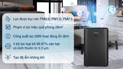 Máy lọc không khí tạo ẩm Sharp 29W KI-N40V-H