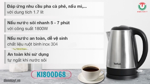 Bình đun siêu tốc Tefal KI800D68