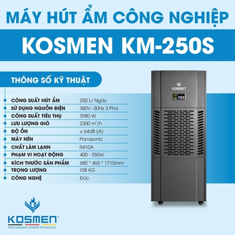 Máy hút ẩm công nghiệp Kosmen KM-250S