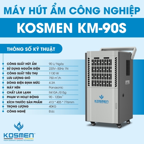 Máy hút ẩm công nghiệp Kosmen KM - 90S