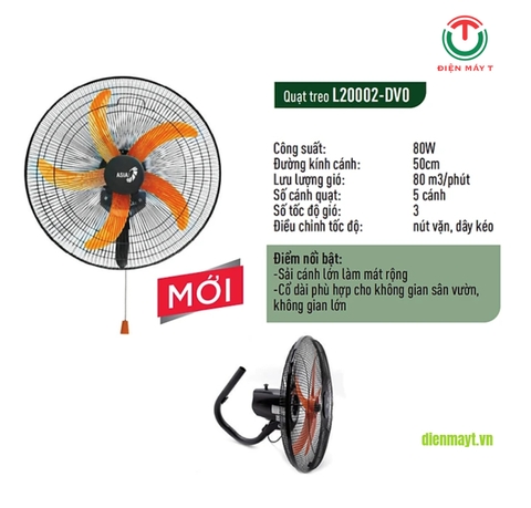 Quạt treo ASIAvina L20002-DV0 Đen