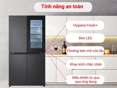 Tủ lạnh LG Inverter 666 lít Multi Door InstaView LFB66BLMI