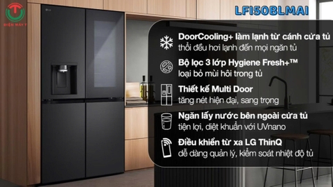 Tủ lạnh LG Inverter 508 lít Multi Door InstaView LFI50BLMAI