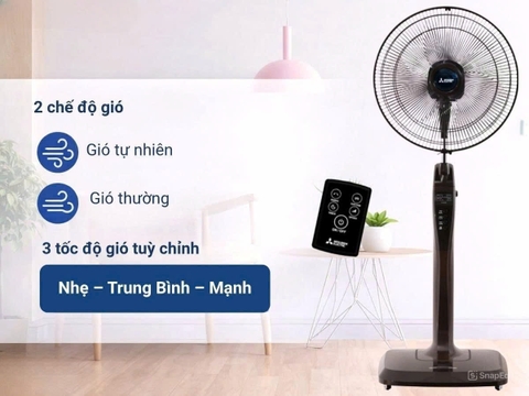 Quạt đứng Mitsubishi LV16-RB CY-BW ( Nâu Đậm )