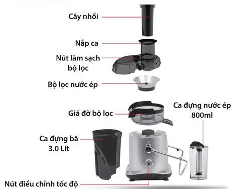 Máy ép trái cây công nghiệp Ladomax ECO-967 loại 2 lưỡi dao