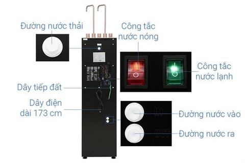 Máy lọc nước RO nóng nguội lạnh Hydrogen ion kiềm Kangaroo Sumire KGHC12A2 12 lõi