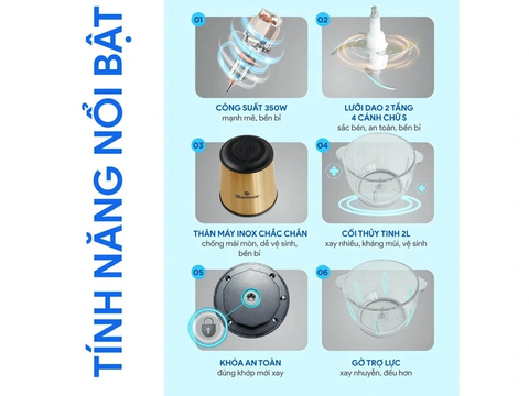 Máy xay thịt BlueStone CHB-5151 - 2 lít, 350W