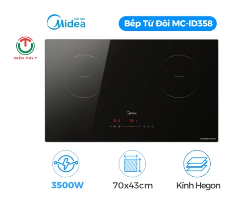 Bếp điện từ đôi Midea MC-ID358, 3500W - Hàng chính hãng