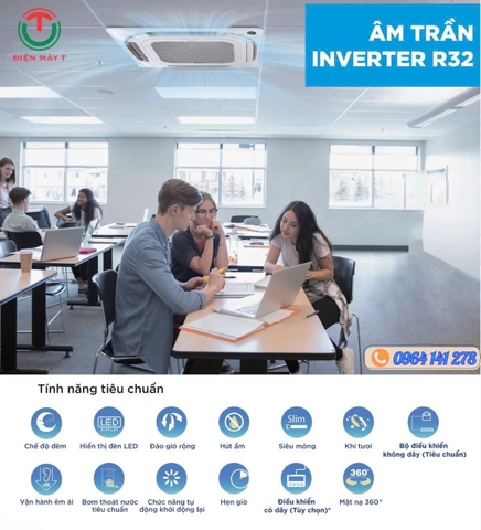 Máy lạnh âm trần Midea Inverter 36000Btu MCD1-36CRDN8-Q ( 1 pha )