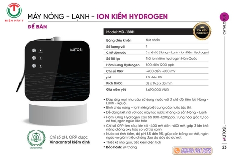 Máy Lọc Nước Ion Kiềm Mutosi MD-188H