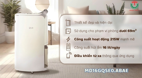 Máy hút ẩm LG Dual Inverter 16L MD16GQSE0