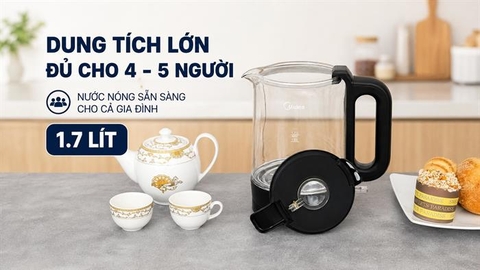 Bình đun siêu tốc Midea 1.7 lít MKE170M1BGK