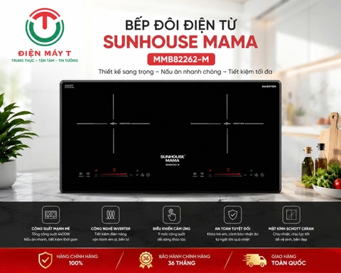 Bếp đôi điện từ Sunhouse Mama MMB82262-M
