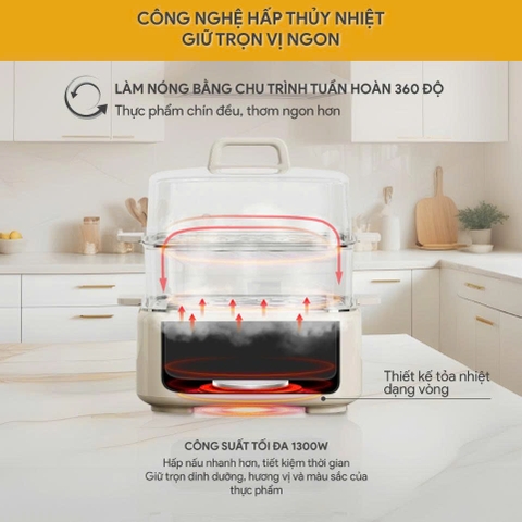 Nồi Hấp Đa Năng BlueStone 17 lít MPB-7238 - 1300W