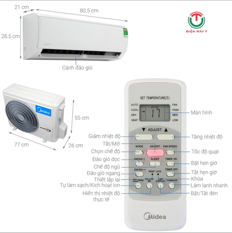 Điều hòa Midea (1.5Hp)  MSAFII-13CRN8