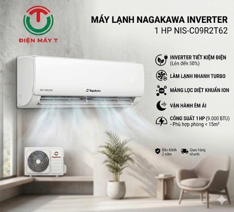 Máy lạnh Nagakawa Inverter 1 HP NIS-C09R2T62