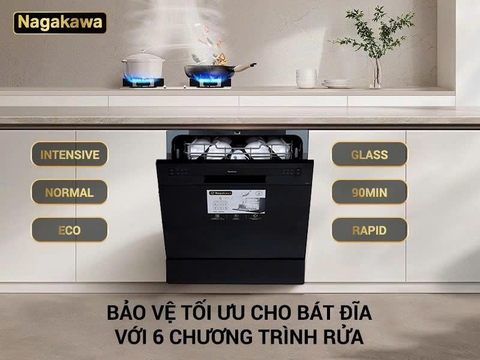Máy rửa bát 8 bộ cao cấp Nagakawa NK8D01M
