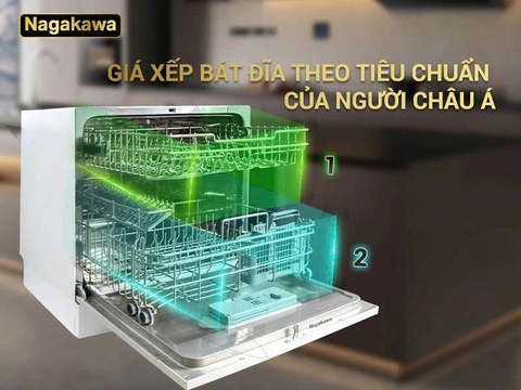 Máy rửa bát 8 bộ cao cấp Nagakawa NK8D61M