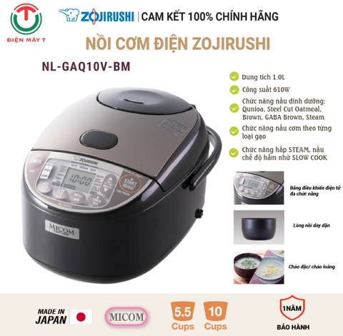 Nồi cơm điện cao tần Zojirushi 1 lít NL-GAQ10V-BM