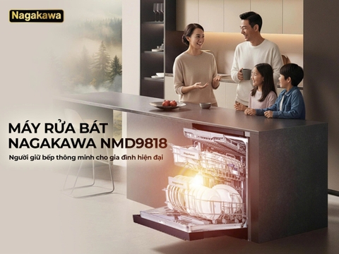 Máy rửa bát 15 bộ cao cấp Nagakawa NMD9818